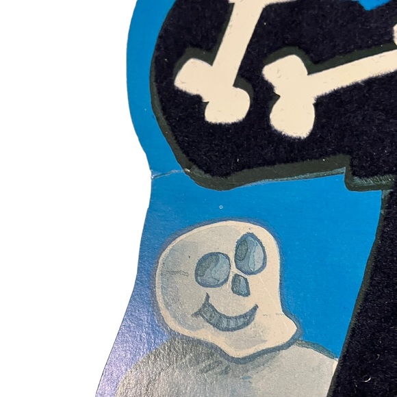 Vintage Eureka Halloween Frankenstein Skeleton Flocked Double Sided Die Cut - Picture 6 of 11